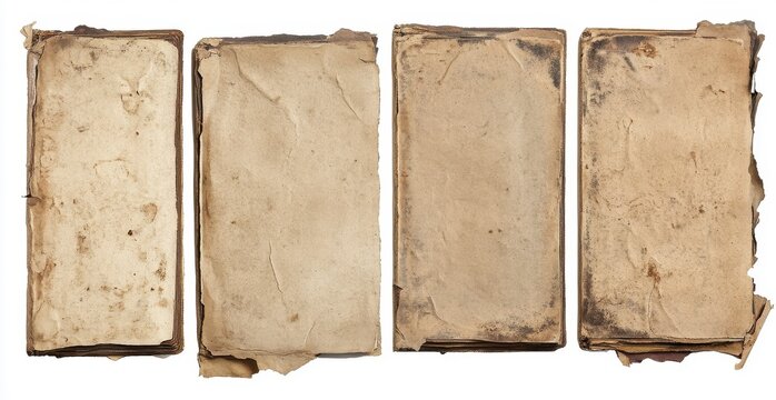 Collection Of Aged Vintage Book Pages With Faded Colors And Texture