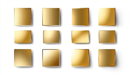 Collection Of Gold Square Design Elements