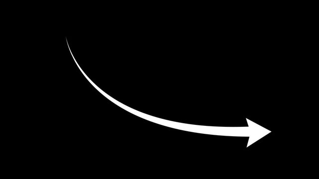 Business loss concept down side arrow. Business trend arrow pointing down animation.