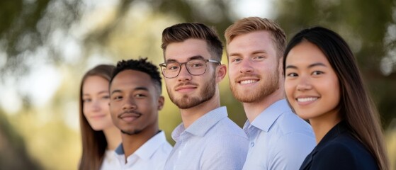 diverse group of young professionals