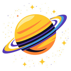 Fototapeta premium Vector icon Saturn space illustration universe vector