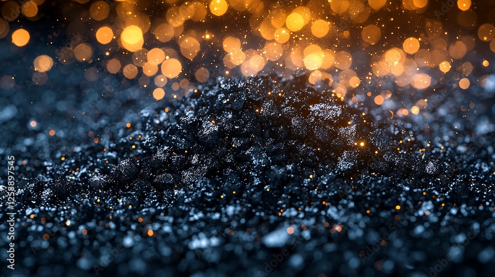 Poster glowing embers pile, dark background, bokeh. use website header