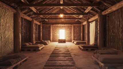 Cozy Interior of a Rustic House with Natural Light and Textures