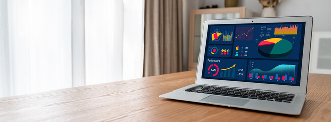 Business data dashboard provide modish business intelligence analytic for marketing strategy planning