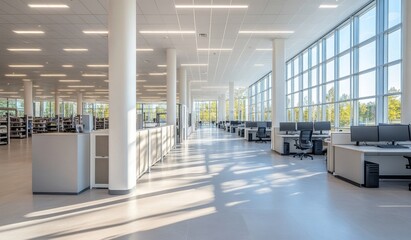 Modern office sunlight workspace interior design