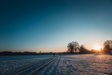 Winterlandschaft im Hohen Venn bei Konzen in der Eifel