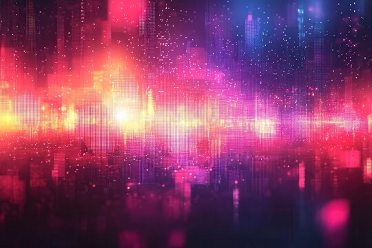 Futuristic Minimalistic Background for Hip-Hop NFT Project Featuring Vibrant Digital Colors. Generative AI - Powered by Adobe