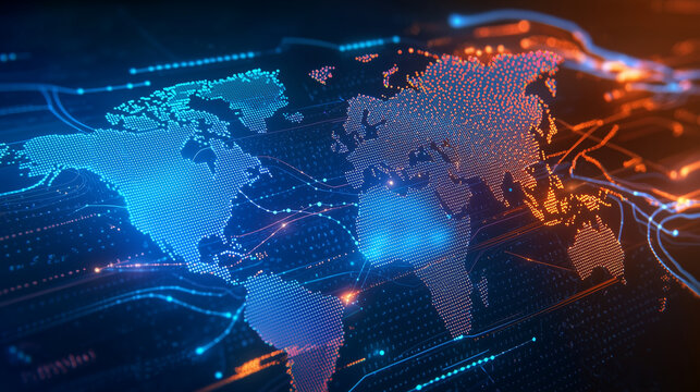 Global Trade Logistics Infographic with Shipping Routes and Statistics
