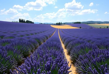 Naklejka premium lavender field provence france