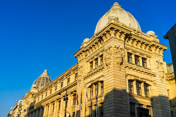 Buildings of Old Town Bucharest city - capital of Romania