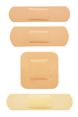 Set of Medical patches on a white