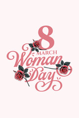 March 8,  Women's Day,  typography design