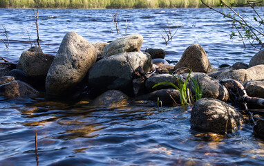 Rocks in Alaskan lake