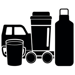 vector illustration of a set of car accessories