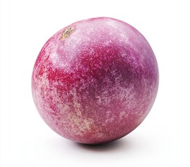 Single Round Purple Fruit On White Background