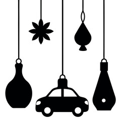 vector illustration of a set of car accessories