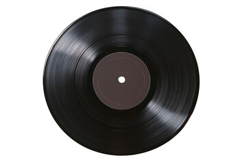 Obraz premium Classic black vinyl record isolated on a blank background. Concept of retro music and vintage sound.