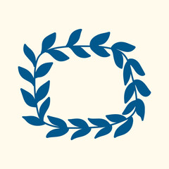 Frame made of leaves. Decorative hand-drawn design element