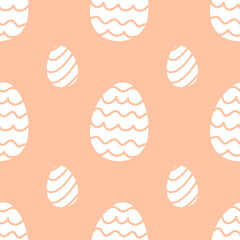 Easter seamless pattern with abstract eggs. Vector print design.