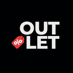 Vector Outlet Label. Outlet Sale
