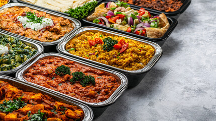 Obraz premium Delicious indian cuisine platter restaurant food indoor close-up culinary art