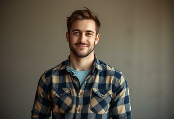 Obraz premium Casual male portrait in flannel shirt