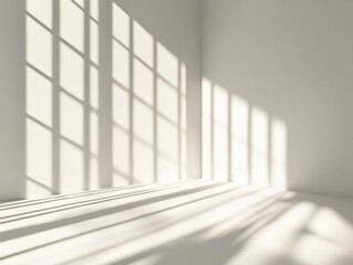 White Room With Sunlight Shadows Through Windows