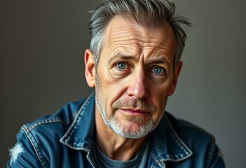 Obraz premium Portrait of an old man with a youthful appearance