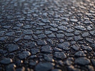Detailed Close-Up of Asphalt Surface Texture