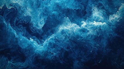 Obraz premium Dynamic ocean waves abstract art digital oceanic environment close-up view fluid motion concept