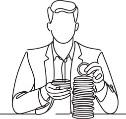 Person Holding Coins Vector Illustration – Finance Concept Art