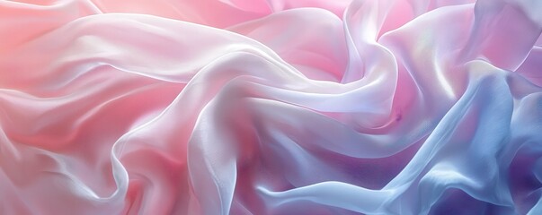 Obraz premium Elegant flowing fabric textures indoor studio abstract art soft lighting close-up view visual serenity