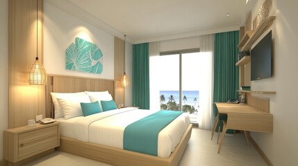Modern Coastal Bedroom Design With Ocean View