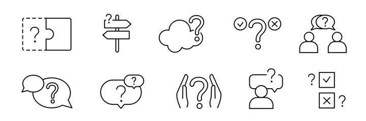  Question icon set. question mark icon.