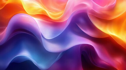 Obraz premium Colorful Waves of Fabric Fluidity in Vibrant Textile Design