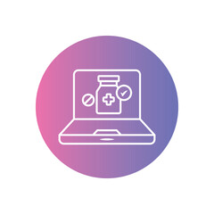 Virtual Pharmacy icon vector stock illustration
