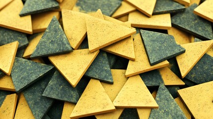 Abstract Yellow and Green Triangle Pattern Background