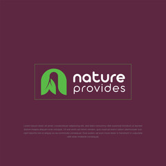 Letter N Nature Leaf Logo 