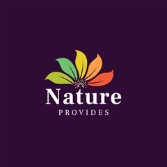 Creative natural leaf logo, Unique color transition,s Unique seasonal nature logo