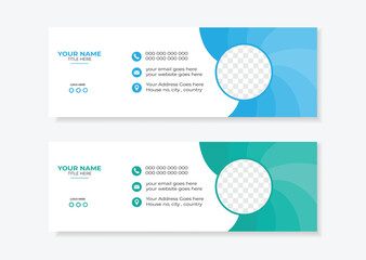 Corporate email signature template design with layout.	
