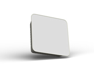 3d rendered image of a small square food foil tray isolated on a light background