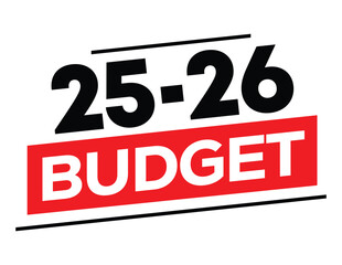 Budget 2025-2026 logo design, 2025-26 budget banner design templates vector