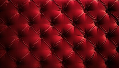 Rich Red Velvet Upholstery Button Tufted Texture