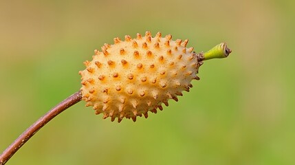 Closeup of Spiky Dried Seed Pod on Stem Nature Photography
