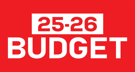 Budget 2025-2026 logo design, 2025-26 budget banner design templates vector
