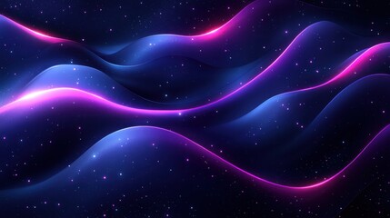 Obraz premium Abstract Cosmic Waves with Bright Colorful Neon Lights in Space