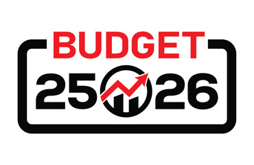 Obraz premium Budget 2025-2026 logo design, 2025-26 budget banner design templates vector
