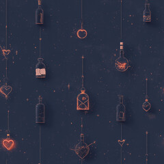 Celestial Bottles Seamless Pattern