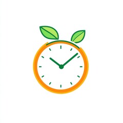 Fresh Time Clock Icon, Healthy Lifestyle Concept