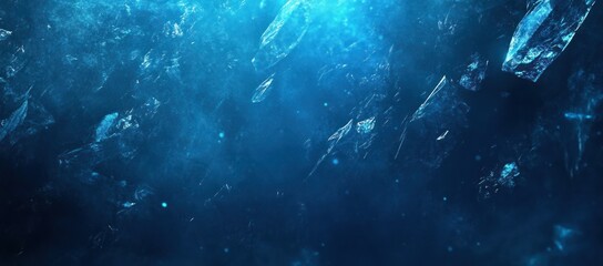 Abstract Blue Ice Crystal Texture Background